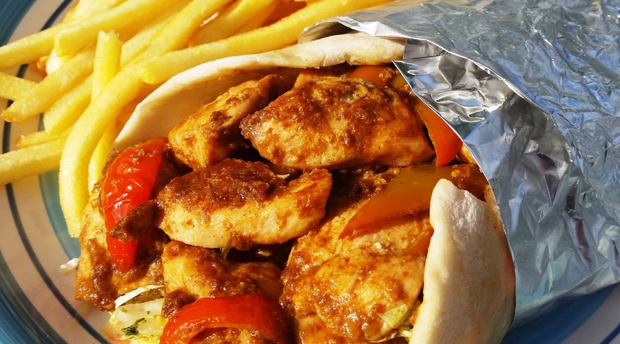 Mexican Chicken Rap in our homemade flat bread it's Amazing 