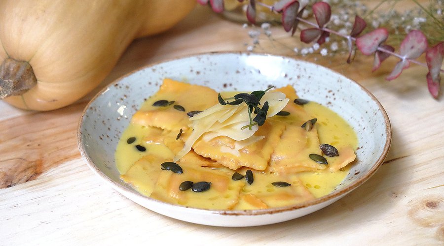 Pumkin ravioli.