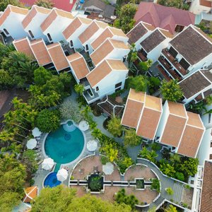Ancient House Resort Hotel in Hoi An, image may contain: Building, Outdoors, Pool, Swimming Pool