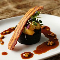 Black Pudding with Fried Apple & Crispy Bacon (one of the weekends special)