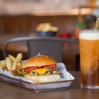 Our signature burger with a beer goes down a treat!