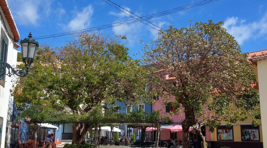 View of the small plaza from the entrance