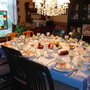 First course of a full breakfast ready for the guests