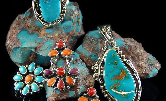 High Grade American Turquoise Jewelry by the Hartman Family.