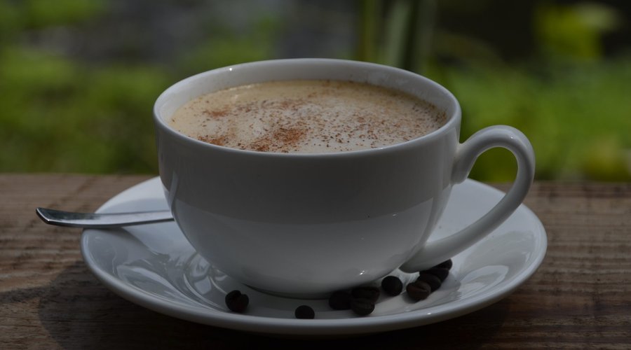 our cappuccino with cinnamon  ont the top