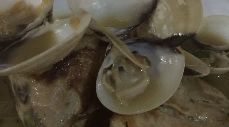 Special of the day! Clams and fish. Delish! 