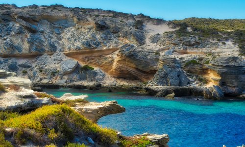Sedimentary rock formation revealed by erosion