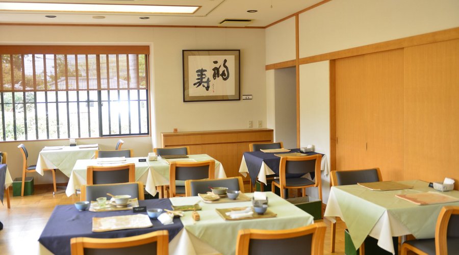 Seating of tea house on second floor