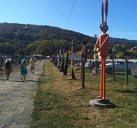 Enjoy a nice walk in the the countryside amongst farm animals and the countless sculptures!