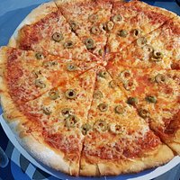 Delicious pizza and Danish pastry