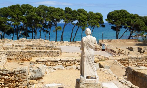 Vista de la platja d'Empúries des del Temple d'Asclepi.