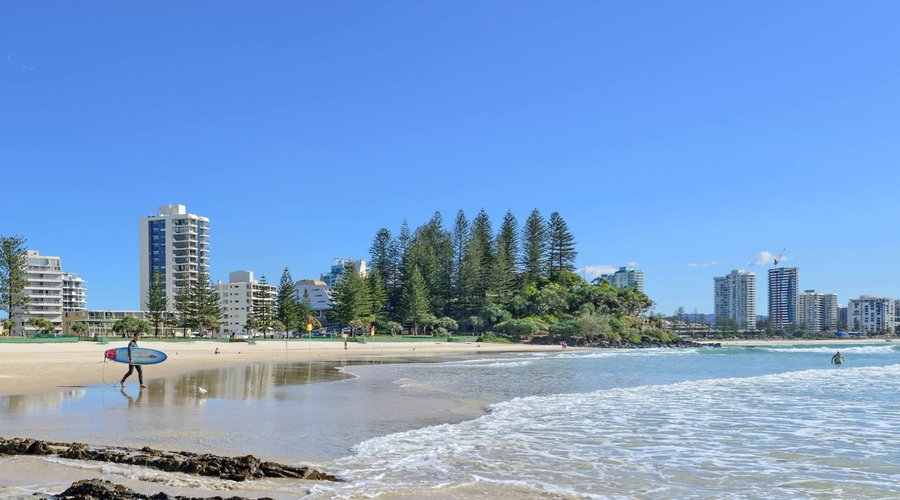 View across Rainbow Bay to Bayview Apartments