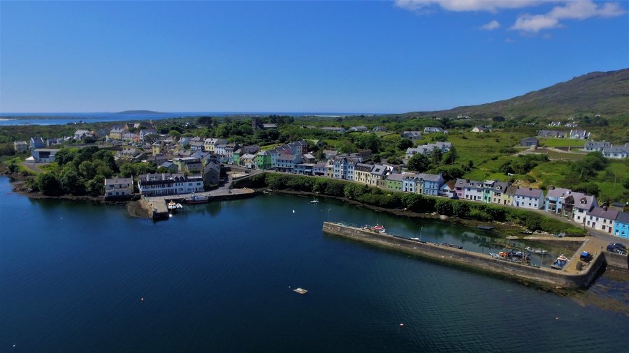 Aerial view of Roundstone Village