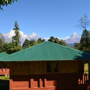 Cabins of the lodge with view
