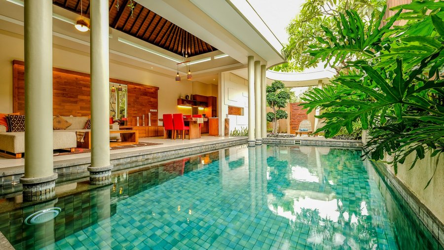 Swimming pool at 1 bedroom villa
