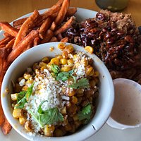 Pecan Street Pecan Sweet Fried Chicken with sweet potato fries