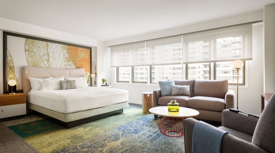 Spacious Junior Suite with 1 King, sleeper sofa, powered recliner, and full kitchen