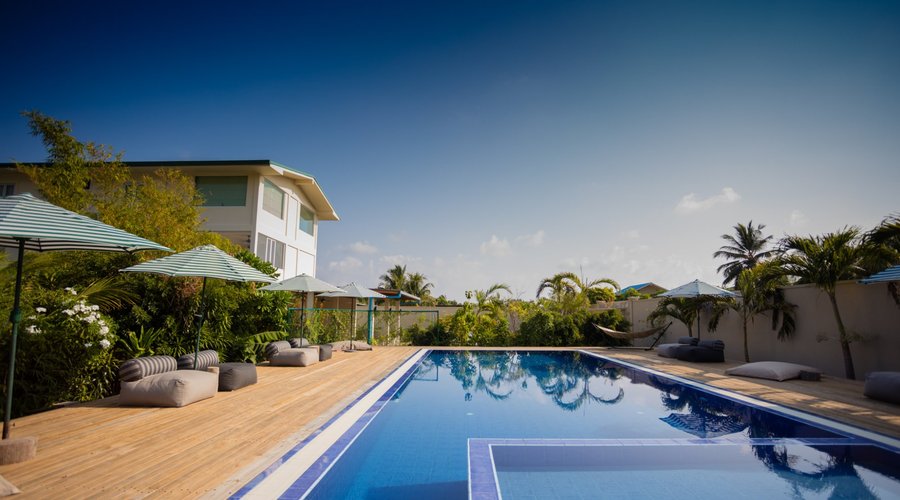 We have the biggest and private outdoor pool in a Guest house of Maldives. 