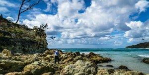Tangalooma Island Resort in Moreton Island, image may contain: Rock, Sea, Nature, Sky