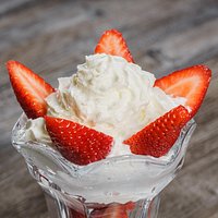 Strawberries with cream.