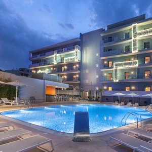 External Pool area night time