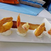Gamberi con maionese di soia