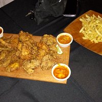 Chicken wings and fries