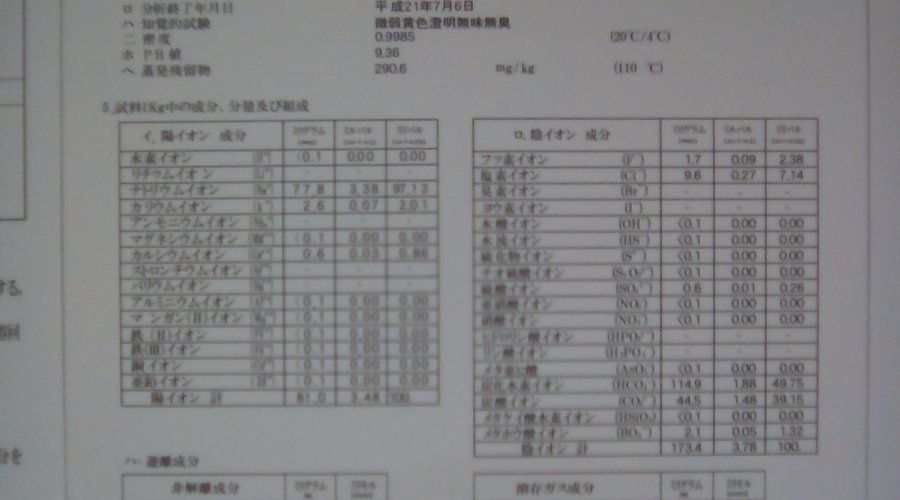 温泉分析書