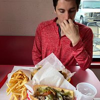 Italian beef sandwich and fries