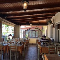 The ourdoor dining terrace, where we sat