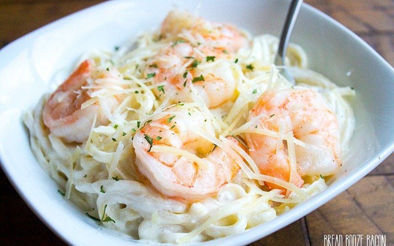 Fettuccine Alfredo with Shrimp