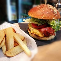 Principal Burger as delicious as burger can be. Grilled on lava with taste of flame.