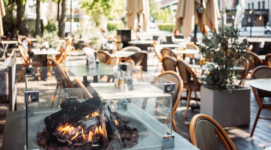Outside seating in a warm and cosy atmosphere 