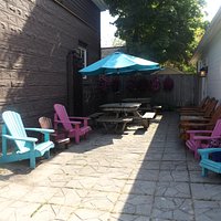 Patio area beside the icecream walk up