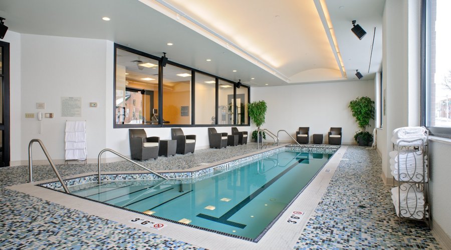 Indoor heated lap pool and hot tub