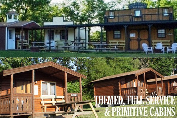 Themed, Full Service, & Primitive Cabin rentals at Artillery Ridge Camping Resort