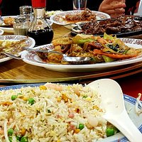 Fried rice along with some of the dishes we ordered.