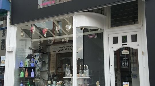 Outside the shop