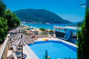 Ponti Beach Hotel in Lefkada, image may contain: Villa, Resort, Hotel, Pool