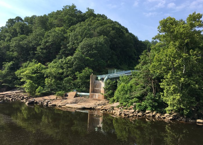 View across river from walking path