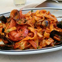 Pasta seafood...this is a baby portion!