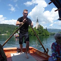 Rowing out to the island