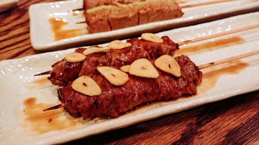 kobe beef with garlic