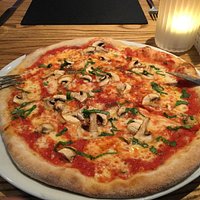 Margarita pizza with mushrooms