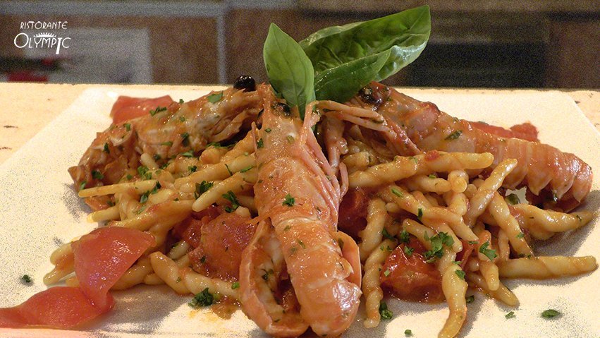 trofie with scampi