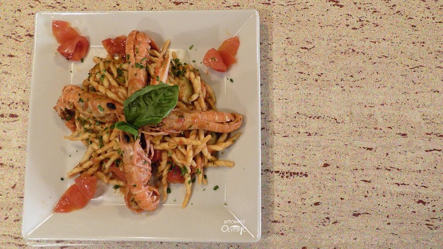 trofie with scampi