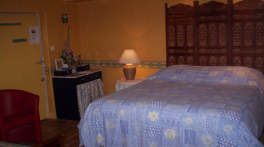 chambre  FLEUR EPICEE   vue  et  rez de jardin   literie en 160