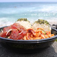 Poke at the beach #togoplease #nofilter #islandstyle