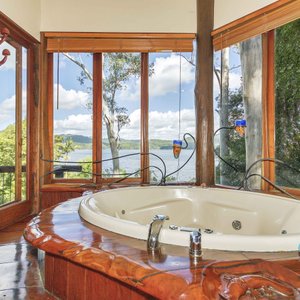 Waterlillies trreehouse sunken spa and view