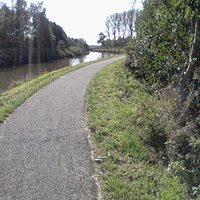 mooi rustig landschap soms te druk fietsverkeer
